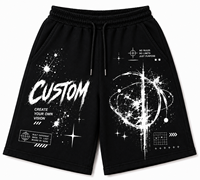 Shorts de sport pour homme, noirs, streetwear, taille élastique, coupe décontractée, pour l'entraînement quotidien, style hip-hop, 100% coton, séchage rapide