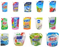 Sachets de savon liquide, pochettes de détergent en plastique, Doypack à bec verseur, sachet cosmétique pour gel douche