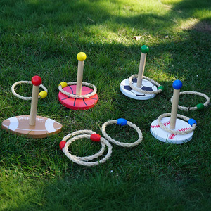 CE CPC personalizado niños 10cm 4 bolas cuerda de cáñamo RingtossRope lanzamiento círculo juego equipo competición deportes patio trasero juego deportivo - Product Image 1