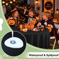 Nappe de table pour fête d'Halloween, ronde de 84 pouces, noire, imperméable, pour costume, mascarade, dîner du Nouvel An