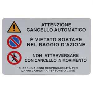 Señal de advertencia para puerta automática, aviso de seguridad de 30x20cm para uso en exteriores - Product Image 2