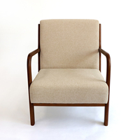 Fauteuil de loisirs moderne en tissu nordique, fauteuil d'appoint en bois pour salon, canapé, chaise de salle à manger, mobilier de maison - Vente en gros