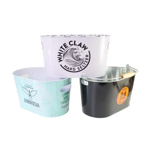 Wholesale Custom Logo Metal Bar Tools Ice Cooler Bucket Champagne & Beer Ice Bucket