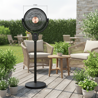 Ventilateur sur pied DC de haute qualité 15 pouces 2026, nouveau, 360 °   Ventilateur sur pied à oscillation verticale avec réglage de la hauteur et lumière LED