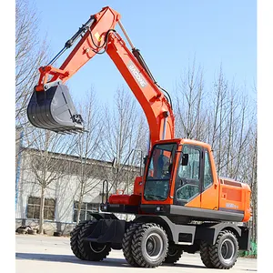 CE China new not Second hand Wheel Digger 15Ton Mini Wheel Excavator Hydraulic with 119kw cummins engin Doosan Dx150 for sale