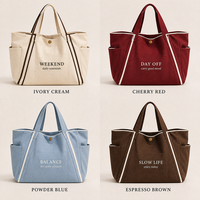 Sac fourre-tout en toile réutilisable grande capacité, robuste, multi-poches, avec logo imprimé, idéal pour le yoga et le fitness – Vente en gros