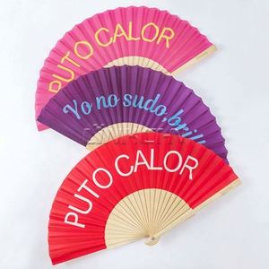Abanico Plegable de Bambú Español de Alta Calidad con Logotipo Personalizado, Pintado a Mano, para Bodas, Fiestas, Arte Folclórico - Product Image 3