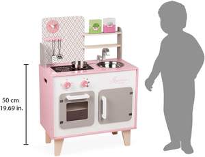 Cuisine en <span class=keywords><strong>bois</strong></span> pour enfants avec réfrigérateur, micro-ondes, effets sonores, alarme - 5 accessoires pour les enfants de 3 à 8 ans - Product Image 5