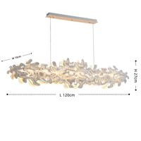 Lustre rectangulaire en acier inoxydable de style Art déco européen, peinture blanche, bar, intérieur, îlot de cuisine, suspension