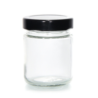 Vente en gros de mini bocaux ronds en verre de 180ml 280ml avec couvercle en métal pour épices cornichons confiture miel récipient alimentaire sûr pour cadeaux de mariage