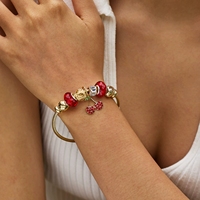 Nouveaux Bracelets Femme Chaîne Maillons Design Tendance B05, Breloques Papillons et Fleurs, Perles, Taille Ajustable, Bijoux pour Femme