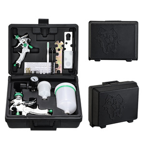 Kit de <span class=keywords><strong>pistolet</strong></span> de pulvérisation HVLP avec manomètre, 2 pistolets et brosses, ensemble professionnel de pistolets de peinture pour voitures, meubles et travaux sur <span class=keywords><strong>bois</strong></span> - Product Image 5