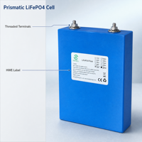 Sel Baterai LiFePO4 Prismatic Pouch 3.2V 30Ah 40Ah 50Ah untuk Sistem Tenaga Surya UPS E-Bike