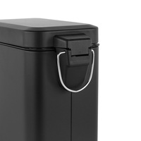 Poubelle à pédale rectangulaire colorée et moderne avec pédale spéciale, poubelle de cuisine en bambou avec couvercle fin