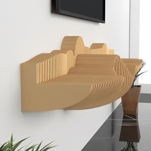 Étagère murale en bois ML-WD039, design minimaliste pour le salon, zone TV, rangement et présentation - Product Image 6