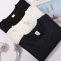 Setelan Olahraga Pria Musim Dingin Berbahan Katun Fleece Oversized dengan Hoodie, Sweatshirt Bertabur Bintang, Sequin Trendi, Hoodie Terlaris TikTok, Custom
