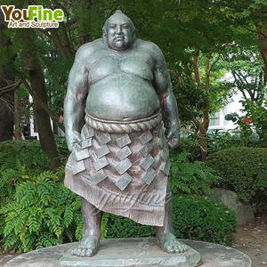 <span class=keywords><strong>Sculpture</strong></span> de coulée de jardins extérieurs grandeur nature Statue de lutteur de sumo en bronze - Product Image 5