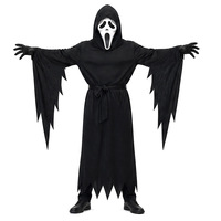 Costume Ghostface Scream pour adulte, robe de fantôme d'horreur avec masque et gants, ensemble pour fête d'Halloween, tenue de cosplay effrayante pour hommes et femmes