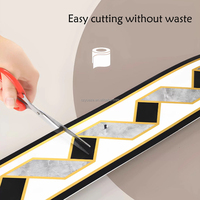 Stiker Dinding Geometris Modern Perekat Sendiri Lebar 10 cm Wallpaper Border Dekoratif untuk Lemari Dapur dan Toilet