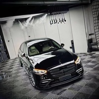 Modification pour Mercedes-Benz Classe S W223 S450 S400 S500 (2021-2026) : Lame avant, aileron arrière et aileron de tunnel de vent style B en fibre de carbone