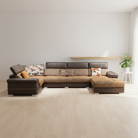VONLIVA Ensemble de canapés modulaires de style moderne, mobilier de salon en cuir écologique et chenille, canapé-lit nordique, usine de meubles