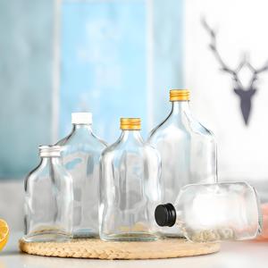 투명 유리 음료 병 알루미늄 캡 와이어 씰 주스 병 100ml 200ml <span class=keywords><strong>250ml</strong></span> 500ml 음료 플랫 콜드 드링크 병 - Product Image 3