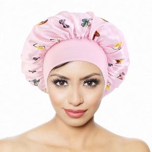 Gorro de Dormir con Estampado de Mariposas, Gorros de Satén con Banda Elástica Ancha, Cubrecabezas Nocturno, Turbantes Suaves para el Cabello para Mujeres y Niñas, Promoción - Product Image 2