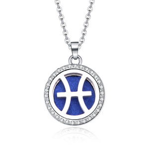 Fashion 12 Pattern Hollow Aromatherapy <strong>Diffuser</strong> Perfume Open Box Pendant <strong>Necklace</strong> for Women Men Jewelry New Arrival - Product Image 2