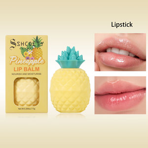 Bálsamo labial hidratante suave con forma de bola redonda, cuidado labial antigrietas de piña - Product Image 6