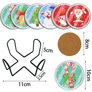 SONGWOO ART 6 pièces bricolage diamant peinture sous-verres Kits <span class=keywords><strong>chat</strong></span> en forme d'art artisanat pour tapis de noël tampons - Product Image 4