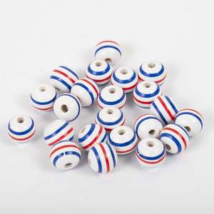 Custom American Independence Day Series Loose Round Natural <b>Wood</b> <b>Beads</b> for Jewelry Making - Product Image 3