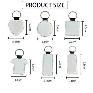 Custom Shape Festival Promotion Gifts Keyring Wholesale Sublimation White Blank Pu <b>Leather</b> Hanging Ornament Decoration <b>Keychain</b> - Product Image 2
