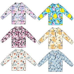 プレミアムカスタムパターン子供用長袖トップコート快適コットン生地ジッパー付きデザイン子供服 - Product Image 1