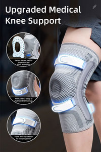 Genouillère de sport réglable pour le basketball et la musculation, manchon de compression respirant avec coussinet en silicone et support à ressort - Product Image 2