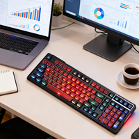 Teclado Mecánico Intercambiable en Caliente RGB 98% Teclado para Juegos de Oficina para Computadora Portátil con Windows Teclado Mecánico Inalámbrico de Tamaño Completo