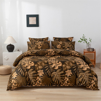 Vente en gros Couvette Cover Lingerie Set Design personnalisé Léopard Feuilles Couvette Cover Set de boîtier d'oreiller