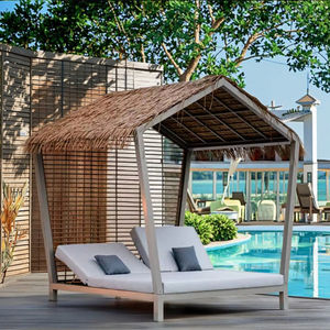 <span class=keywords><strong>Lit</strong></span> de soleil moderne en aluminium <span class=keywords><strong>pour</strong></span> le jardin en rotin huttes chaise longue de piscine en chaume <span class=keywords><strong>pour</strong></span> l'extérieur <span class=keywords><strong>pour</strong></span> hôtels villas parcs en vente - Product Image 2