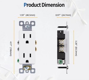 <span class=keywords><strong>Presa</strong></span> Elettrica Decorativa 15A 125V Standard a 2 Poli 3 Fili Resistente alle Manomissioni - Product Image 2