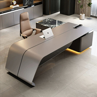 Escritorio Ejecutivo de Lujo de Alta Gama, Escritorio Presidencial Modular Moderno, Muebles de Oficina de Lujo de Fibra de Densidad Media