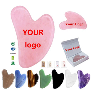 Set di Rulli Gua Sha in Quarzo <span class=keywords><strong>Rosa</strong></span> Naturale, Anti-Rughe e Anti-Gonfiore, Lifting Viso, Logo Personalizzato OEM, Bellezza Facciale - Product Image 6