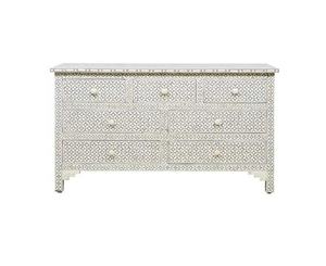 Bone Inlay Drawer Grey Latest Mother of Pearl Bone Inlay Floral Drawer Chest for Living Room Furniture Bone Inlay for Usa - Product Image 1