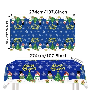Nappe <span class=keywords><strong>de</strong></span> <span class=keywords><strong>Noël</strong></span> en PE, motif bonhomme <span class=keywords><strong>de</strong></span> neige, arbre <span class=keywords><strong>et</strong></span> cabane, <span class=keywords><strong>rouge</strong></span>, <span class=keywords><strong>blanc</strong></span>, bleu, <span class=keywords><strong>vert</strong></span> - Product Image 4