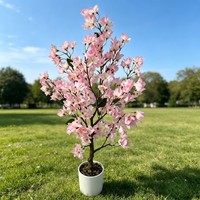 Pohon Bougainvillea Sutra Buatan Berkualitas Tinggi, Tahan Lama, Cocok untuk Dekorasi Meja Dalam Ruangan