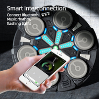 Cible de boxe intelligente pour la maison, machine d'entraînement de boxe électronique murale en PU avec musique, tapis de réaction pour l'entraînement