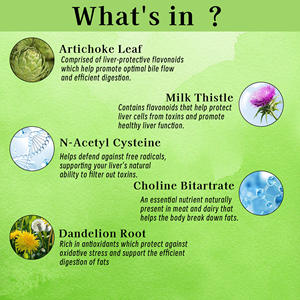 Capsules de détoxification hépatique ODM OEM avec choline et poudre de feuille d'artichaut pour soutenir la détoxification hépatique saine et nettoyer le corps - Product Image 3