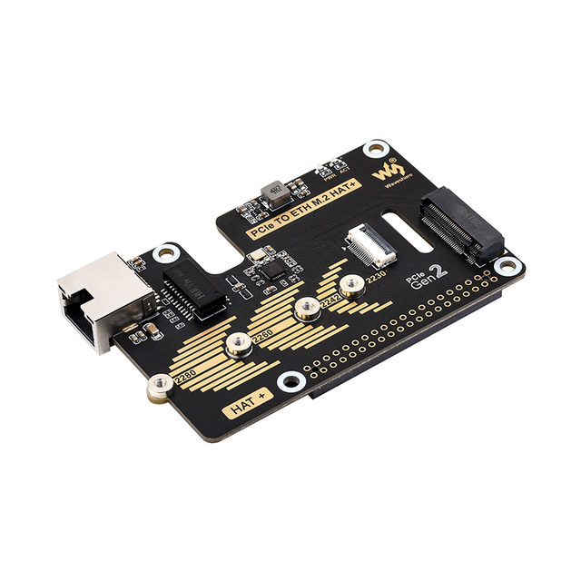 Raspberry Pi 5 PCIe to M.2 NVME SSD RTL8111H High-performance Gigabit Ethernet RJ45 Compatible with 2230/2242/2260/2280 Size