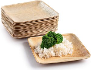 Tốt nhất bán 8 \ "phân hủy sinh học areca tre bằng gỗ dùng một lần Bộ đồ ăn vuông tấm món ăn bên xuất khẩu số lượng lớn giá có sẵn - Product Image 5