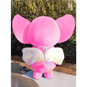 Costume de mascotte éléphant <span class=keywords><strong>rose</strong></span> super mignon Costume gonflable dessin animé Cosplay déguisement publicité accessoires de vacances de carnaval - Product Image 3