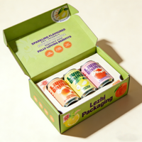 Boîte d'expédition ondulée beige pour 3 bouteilles, avec logo estampé or, pour emballage cadeau de jus et de vin, en carton ondulé recyclé
