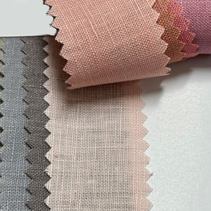 Tela ecológica de lino <span class=keywords><strong>100</strong></span>%, peso ligero para Primavera Verano <span class=keywords><strong>100</strong></span>%, tejido teñido liso de lino para tela de ropa - Product Image 1